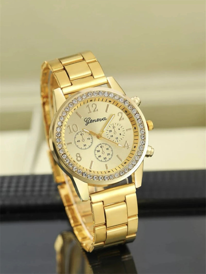 Relógio Feminino Luxury + conjunto